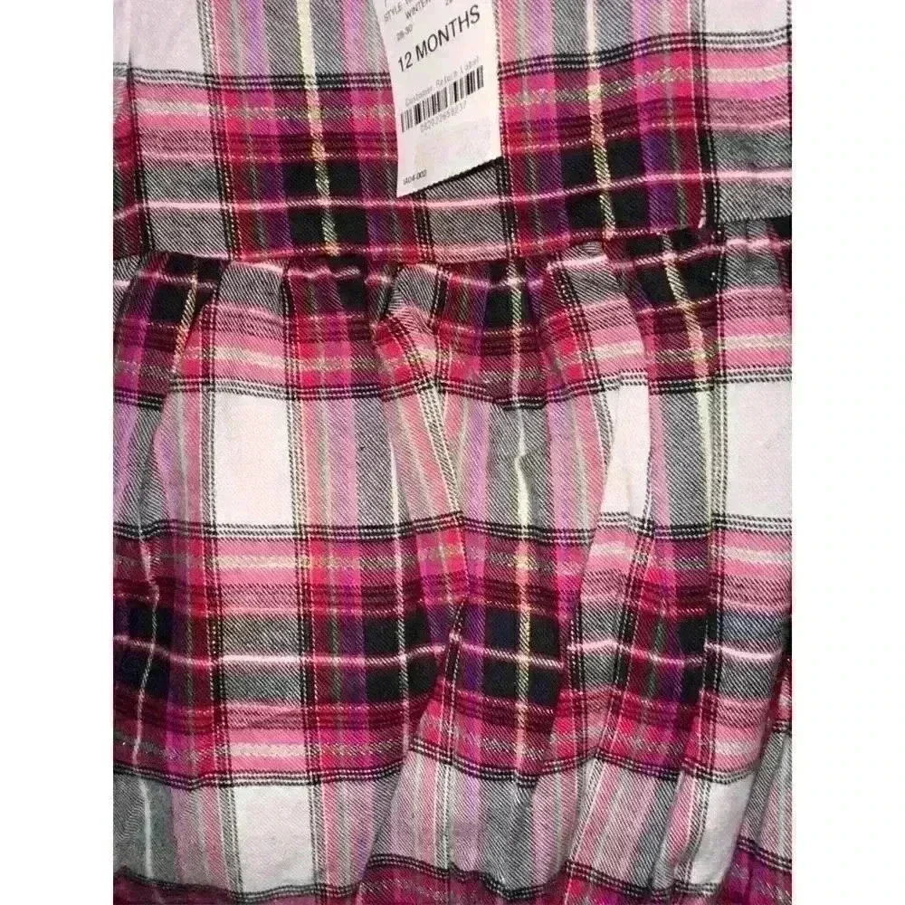 🎄NWT First Impressions plaid baby dress -‎ 12 months